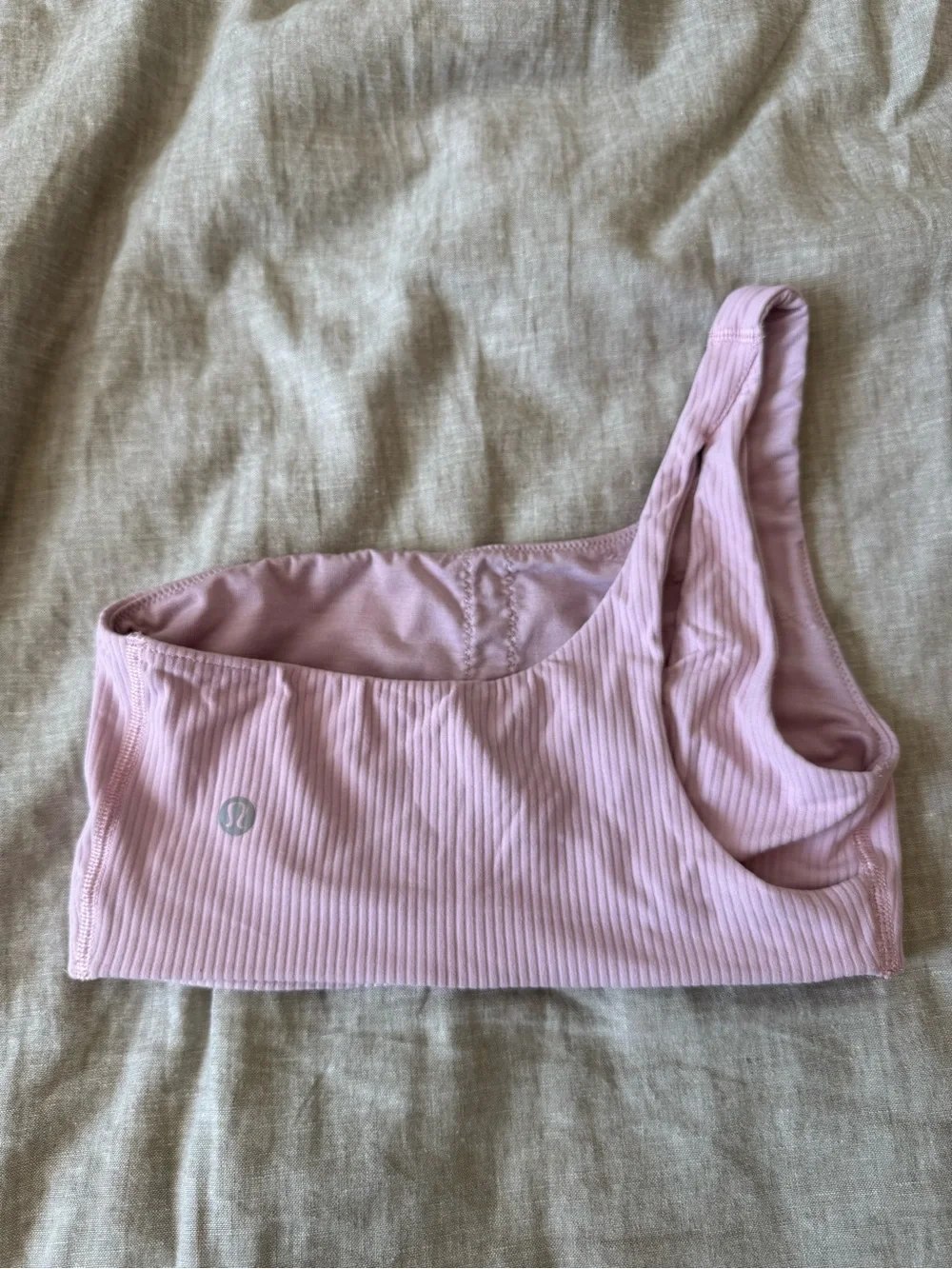 Lululemon Ribbed Nulu Asymmetrical Yoga Pink Bra